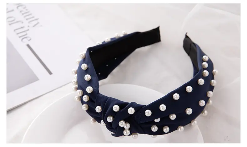 Korean Nail Pearl Headbands Black Red Pink — feature 16
