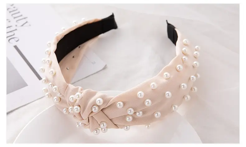 Korean Nail Pearl Headbands Black Red Pink — feature 18