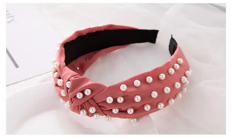 Korean Nail Pearl Headbands Black Red Pink — feature 19