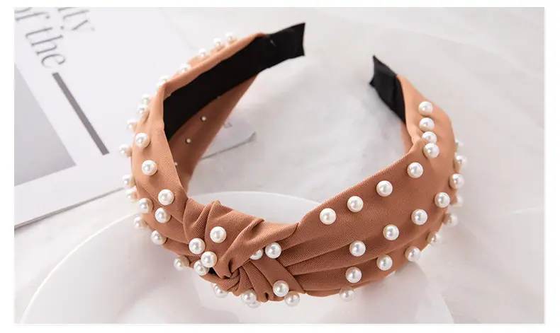 Korean Nail Pearl Headbands Black Red Pink — feature 21