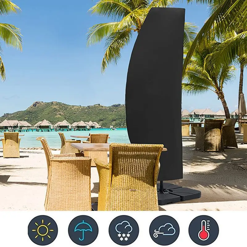 Waterproof Garden Umbrella Cover Black Dust Proof - Image 3