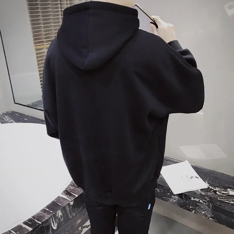 Men White Hooded Sweatshirt Sweatshirt Hooded T-Shirt