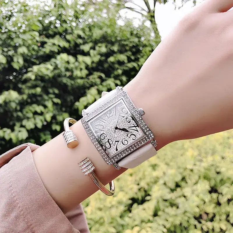 Square Full Diamond Women's Digital Watch with Colorful Numbers - Image 16