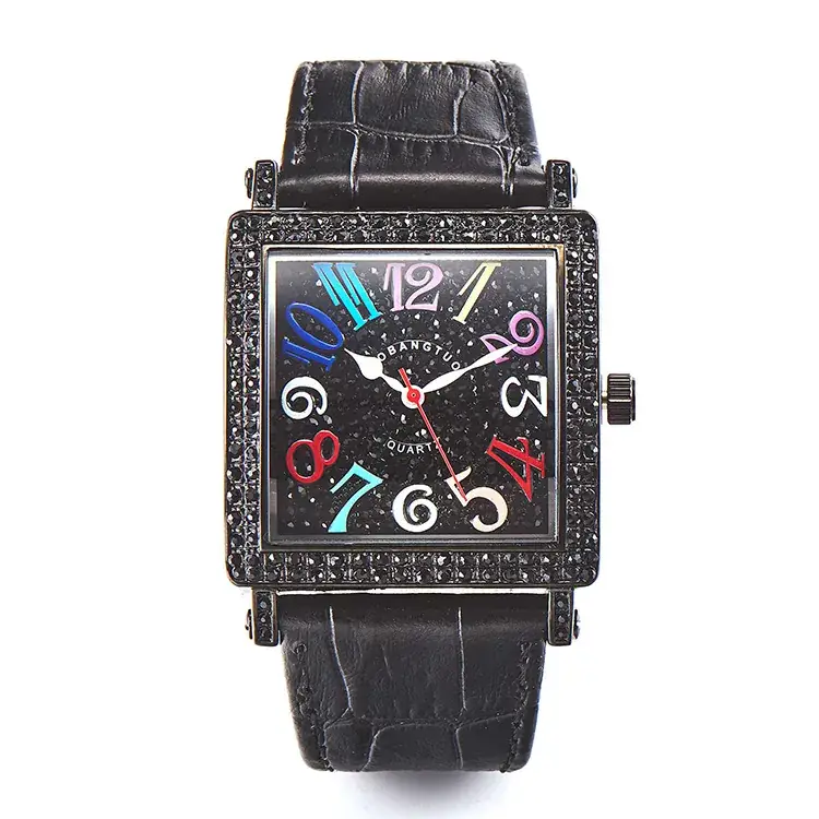 Square Full Diamond Women's Digital Watch with Colorful Numbers - Image 14