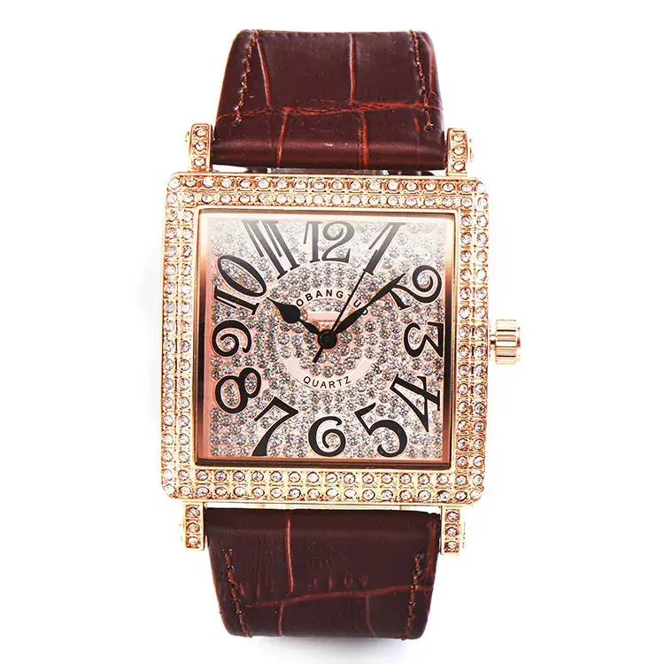 Square Full Diamond Women's Digital Watch with Colorful Numbers - Image 11