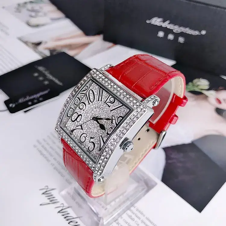Square Full Diamond Women's Digital Watch with Colorful Numbers - Image 2