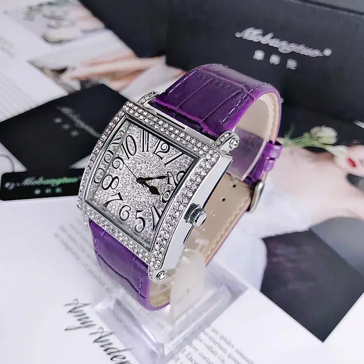 Square Full Diamond Women's Digital Watch with Colorful Numbers - Image 3