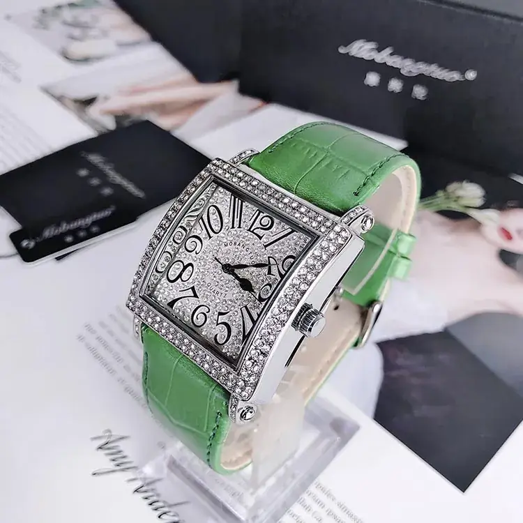 Square Full Diamond Women's Digital Watch with Colorful Numbers - Image 4