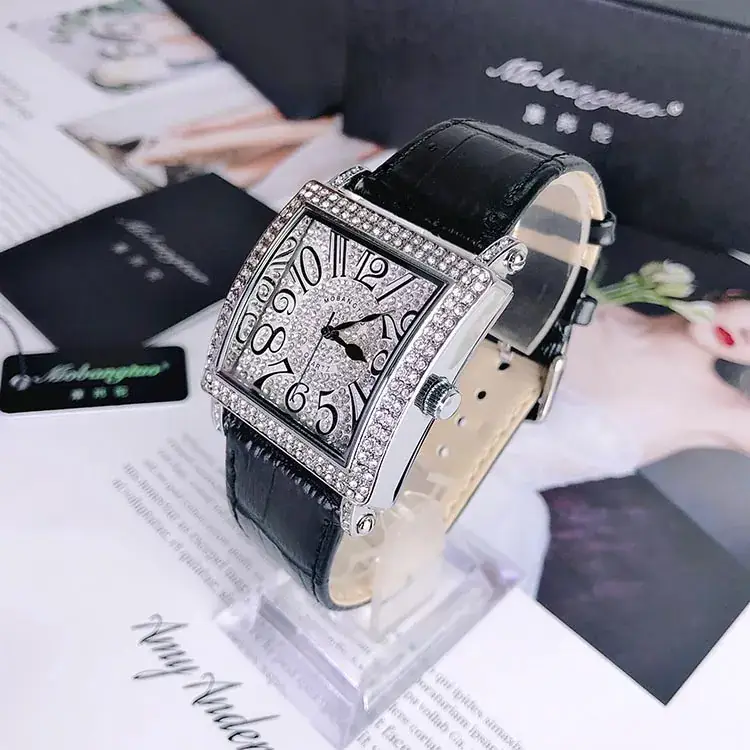 Square Full Diamond Women's Digital Watch with Colorful Numbers - Image 5