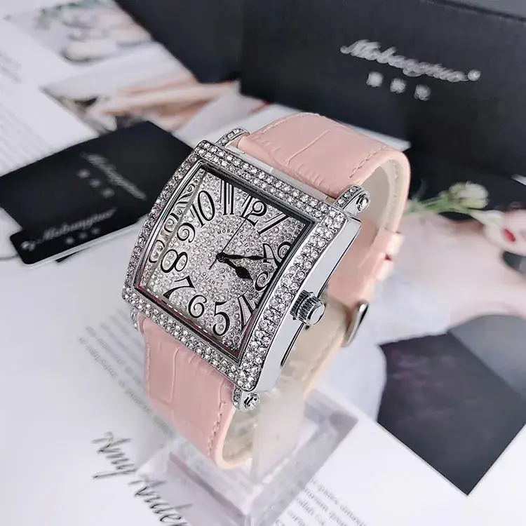 Square Full Diamond Women's Digital Watch with Colorful Numbers - Image 7