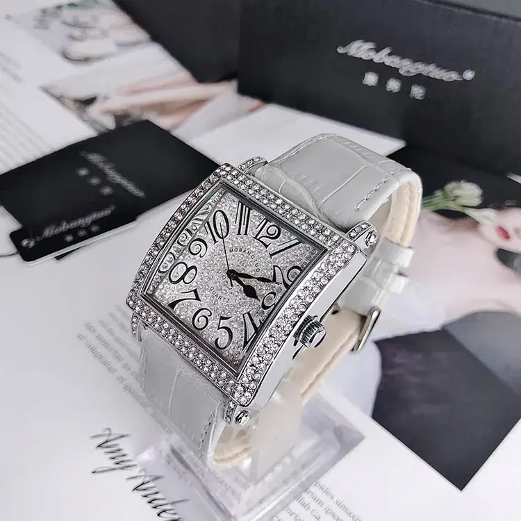Square Full Diamond Women's Digital Watch with Colorful Numbers - Image 8