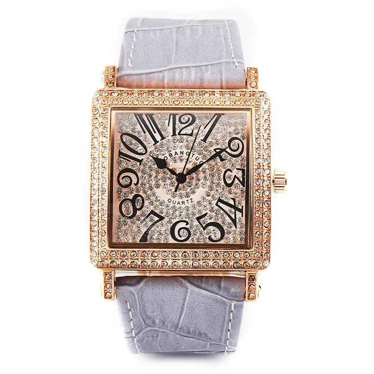 Square Full Diamond Women's Digital Watch with Colorful Numbers - Image 9