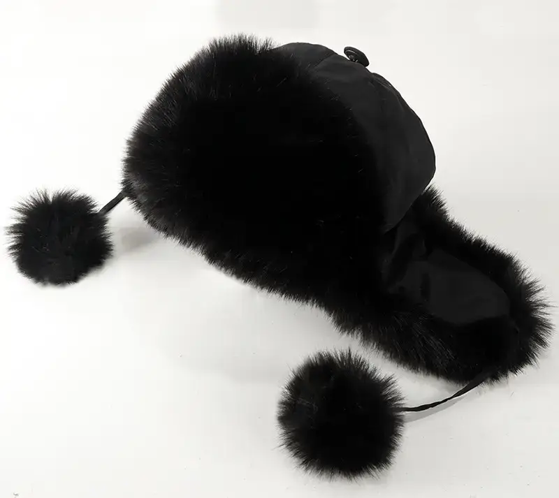 Winter Fur Cap with Ball Ears for Women - Image 7