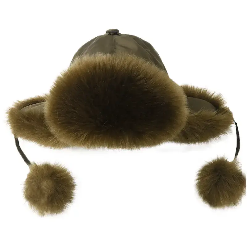 Winter Fur Cap with Ball Ears for Women - Image 9