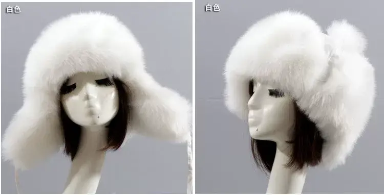 Winter Fur Cap with Ball Ears for Women — feature 12