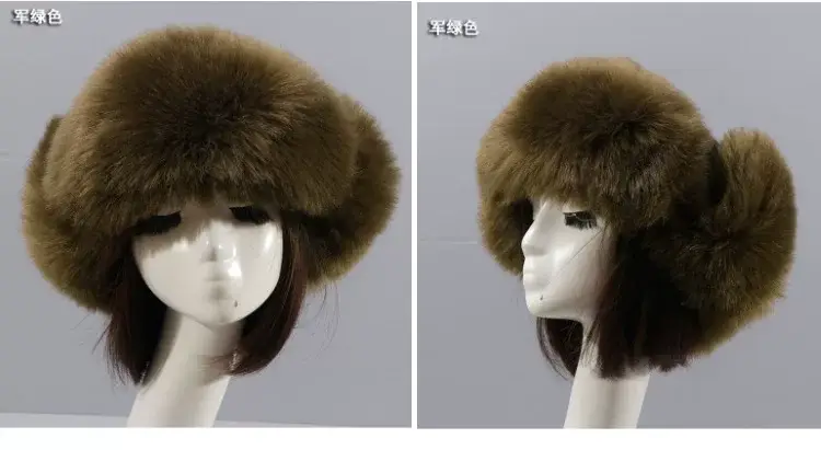 Winter Fur Cap with Ball Ears for Women — feature 9