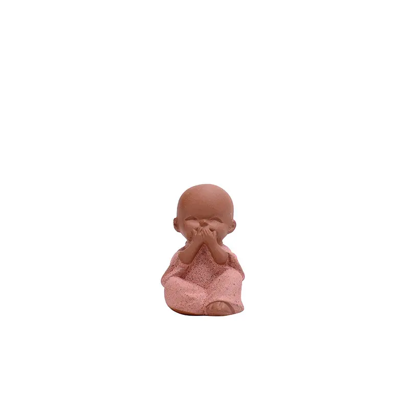 Mini Tea Pet Ornament Zen Purple Sand Pocket Three Four Little Monks - Image 9