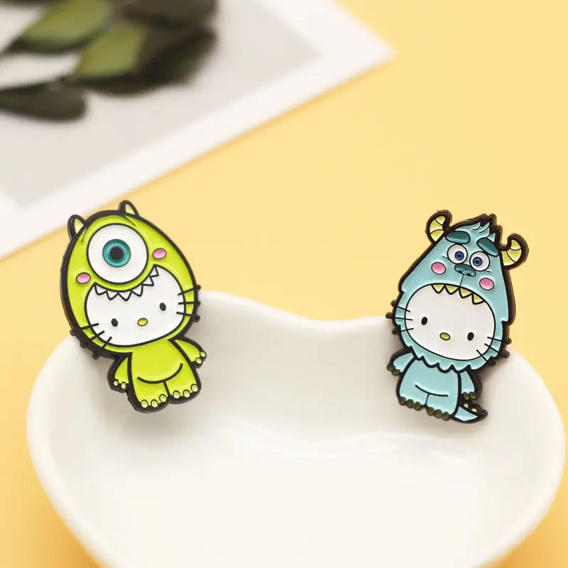 Couple Cat Cartoon Brooch Alloy Enamel Wholesale - Image 4