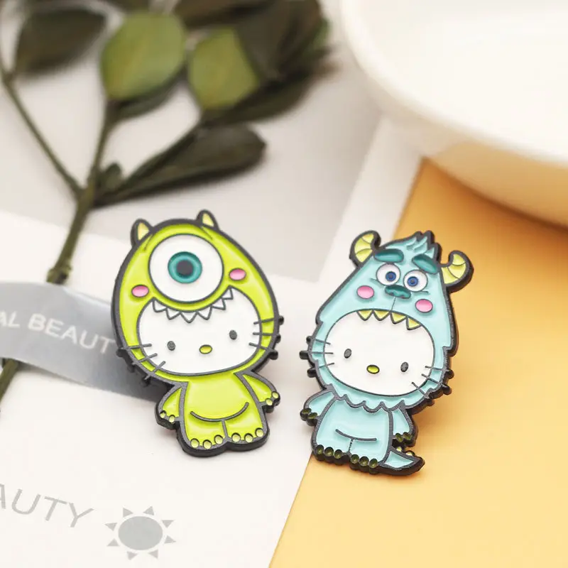 Couple Cat Cartoon Brooch Alloy Enamel Wholesale - Image 5