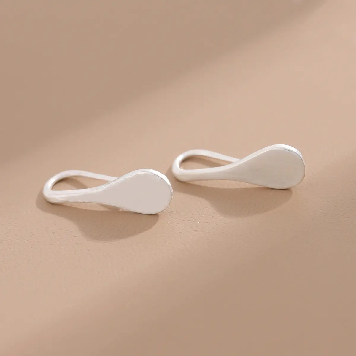Korean Style Geometric Drop Earrings Silver - Image 2