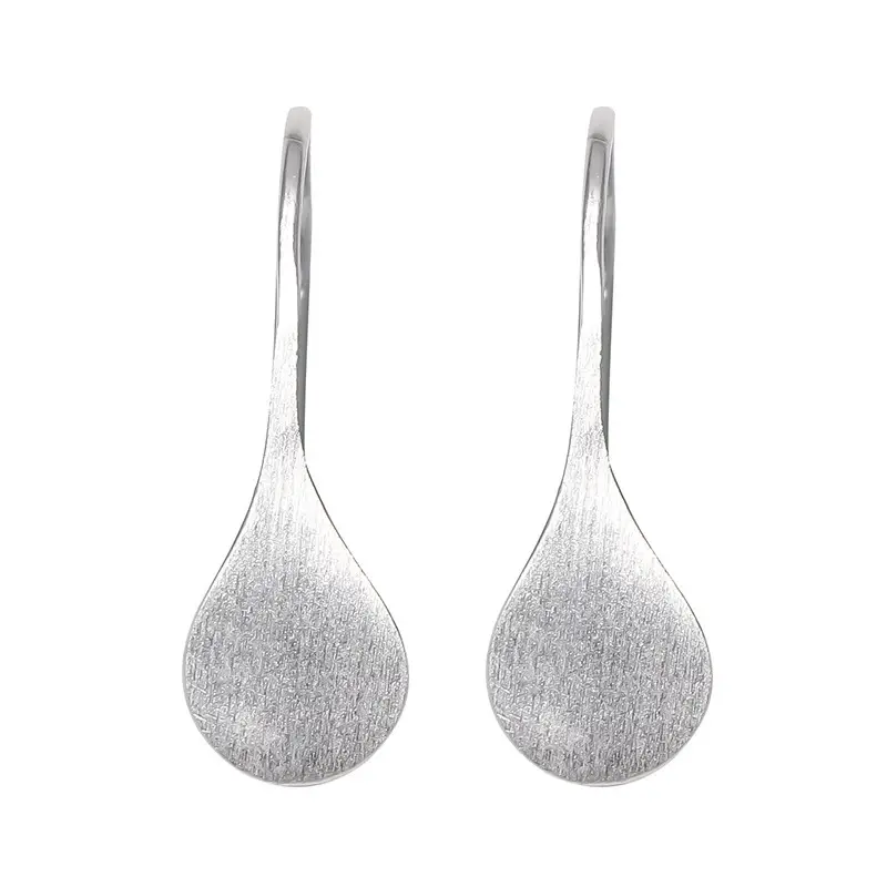 Korean Style Geometric Drop Earrings Silver - Image 5