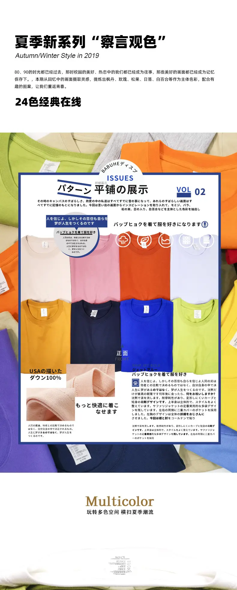 230g Cotton Men's White T-Shirt Round Neck Short Sleeve — feature 2