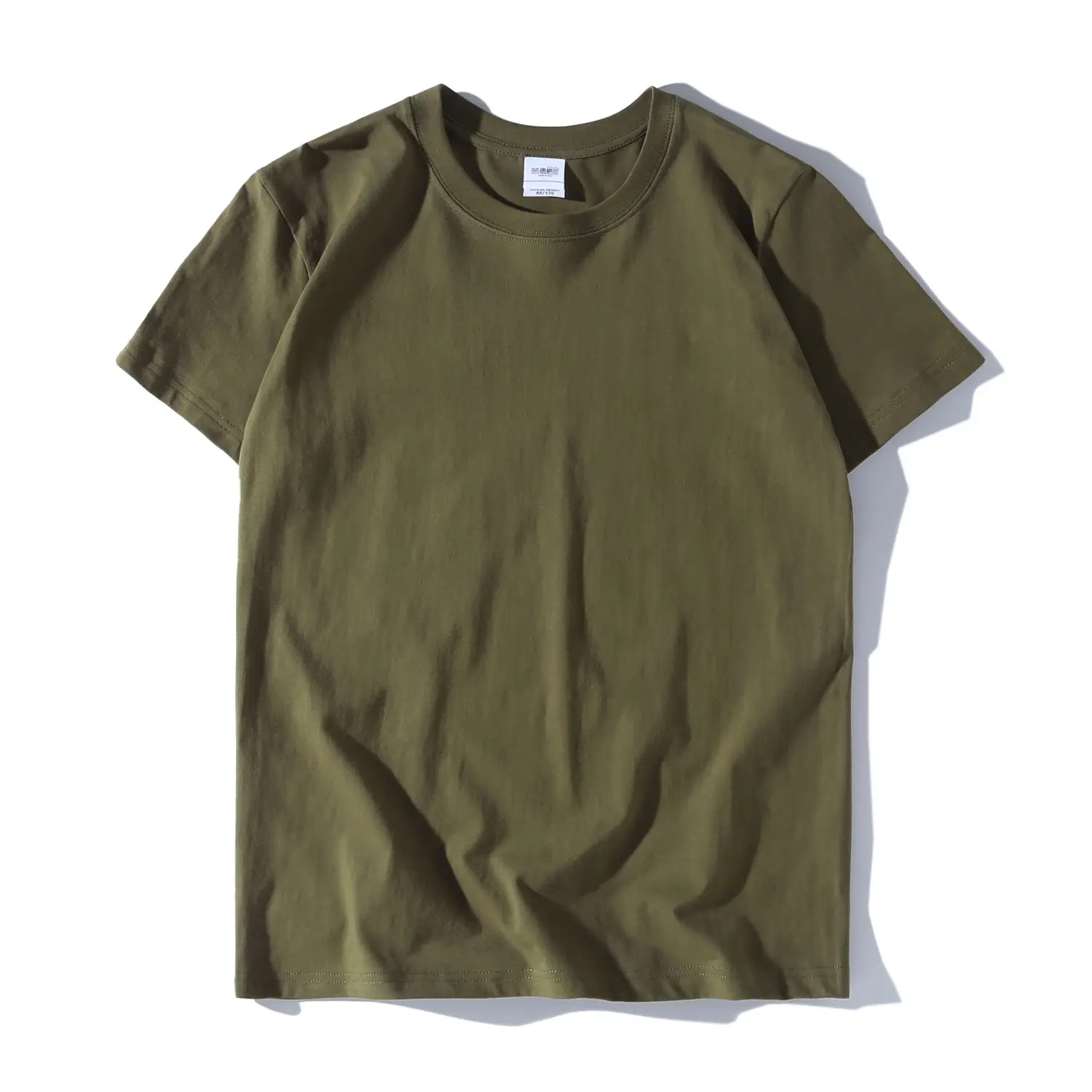 230g Cotton Men's White T-Shirt Round Neck Short Sleeve - Image 15