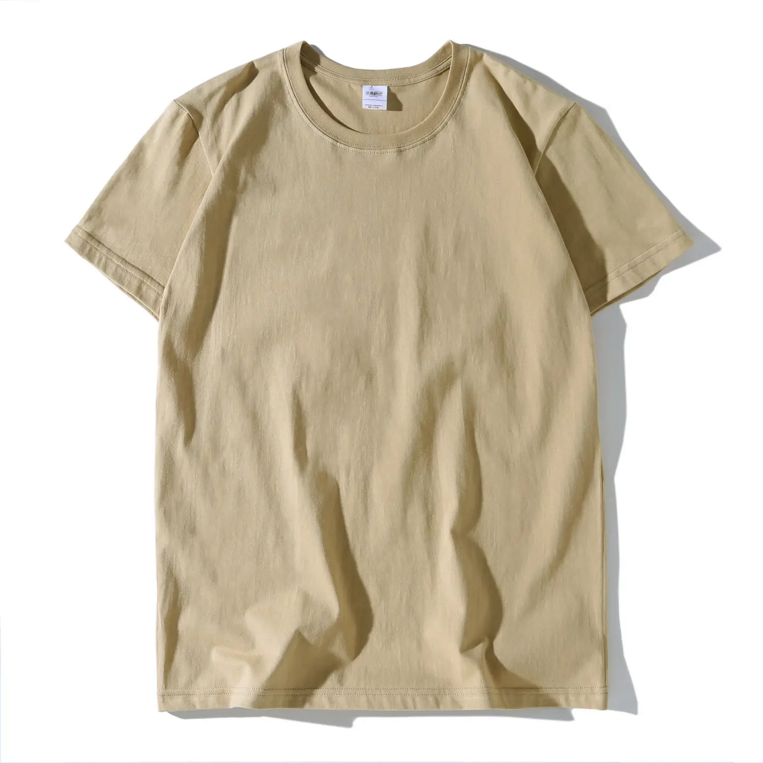230g Cotton Men's White T-Shirt Round Neck Short Sleeve - Image 16
