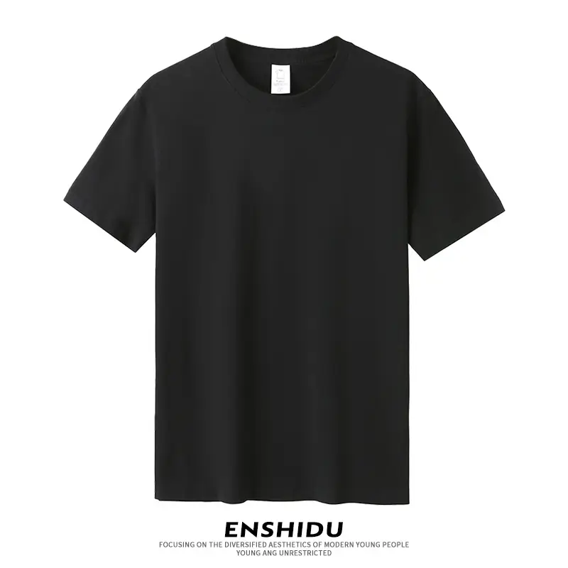 230g Cotton Men's White T-Shirt Round Neck Short Sleeve - Image 2