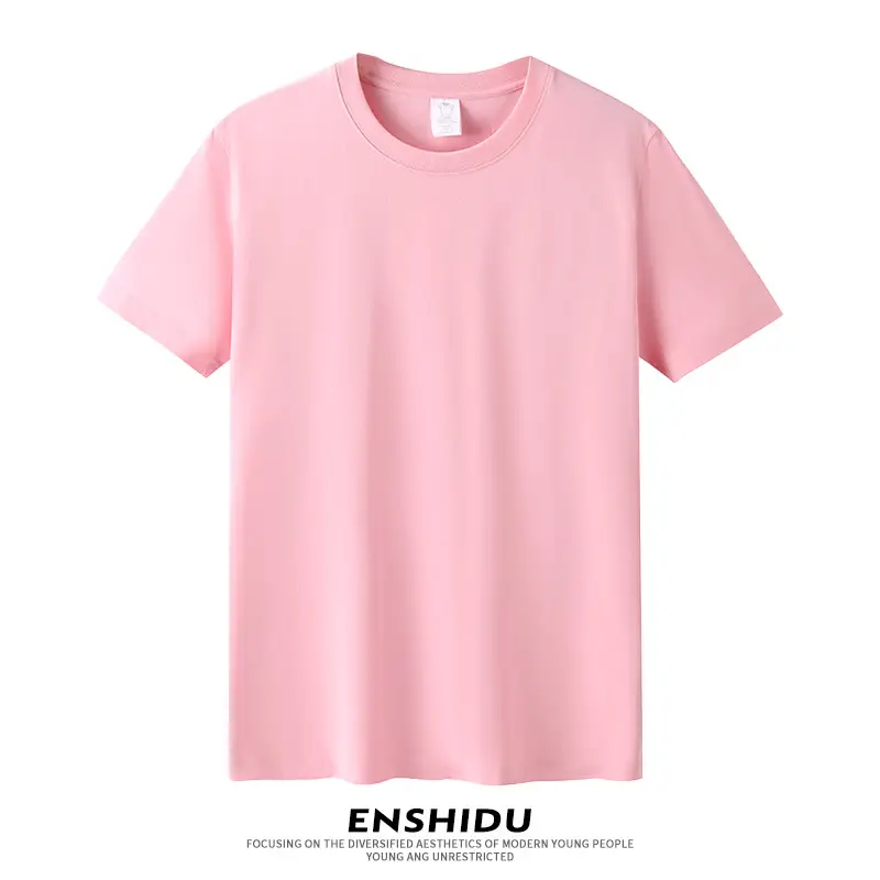 230g Cotton Men's White T-Shirt Round Neck Short Sleeve - Image 6