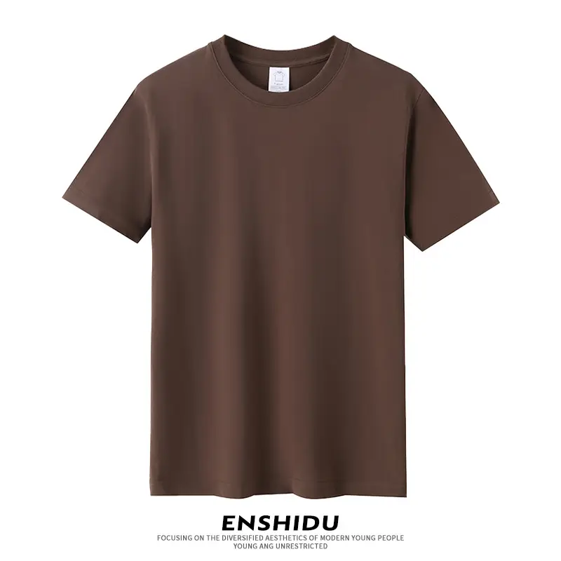 230g Cotton Men's White T-Shirt Round Neck Short Sleeve - Image 7