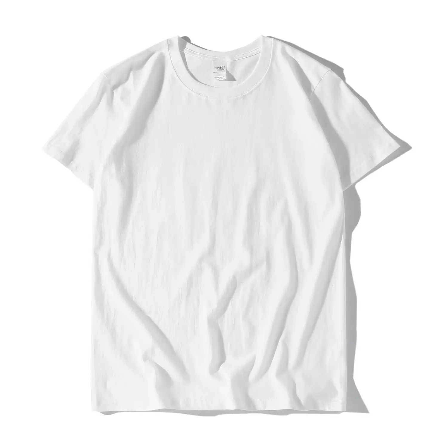 230g Cotton Men's White T-Shirt Round Neck Short Sleeve - Image 9