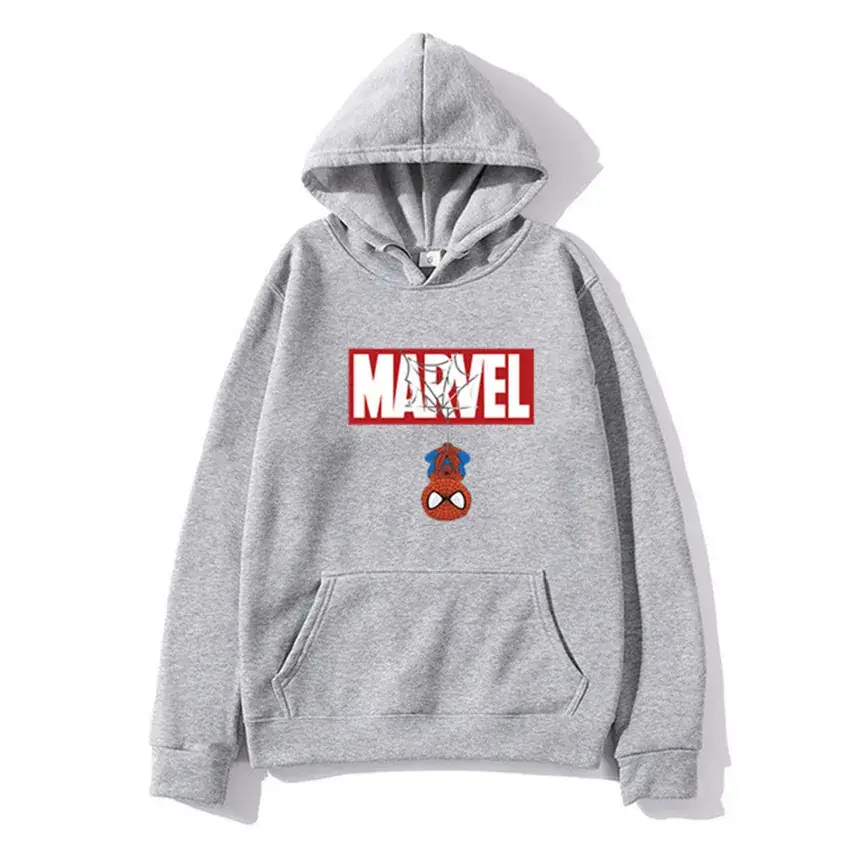 Men's Blue Marvel Hooded Sweatshirt Autumn Winter Casual