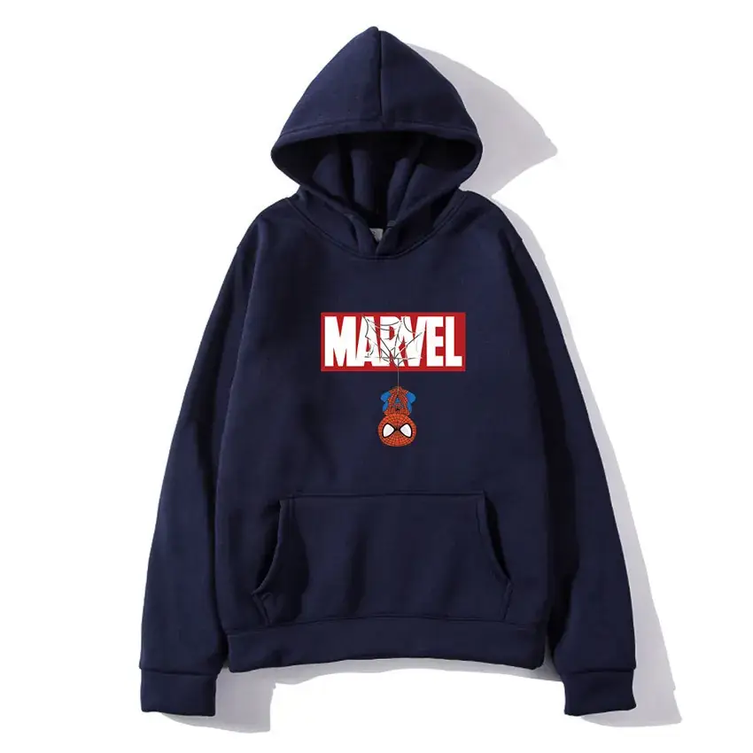 Men's Blue Marvel Hooded Sweatshirt Autumn Winter Casual