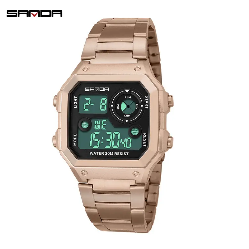 Sanda Men's Steel Band Waterproof Multifunctional Watch - Image 4
