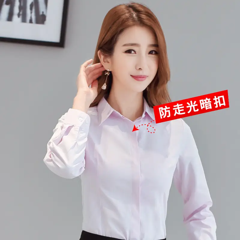 Women's Pointed Collar Short Sleeve White Shirt Spring Summer Business Wear - Image 5
