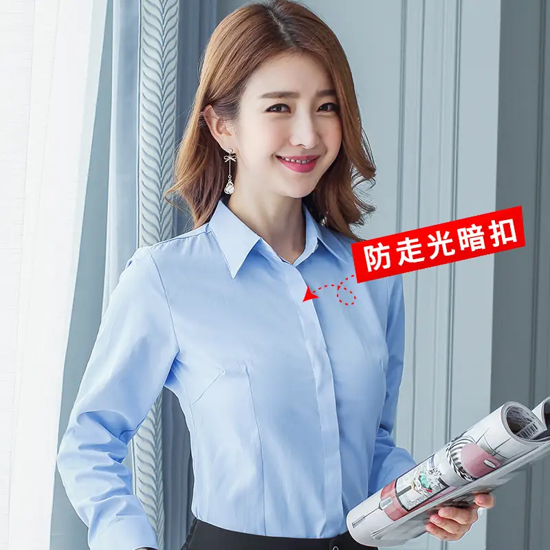 Women's Pointed Collar Short Sleeve White Shirt Spring Summer Business Wear - Image 6