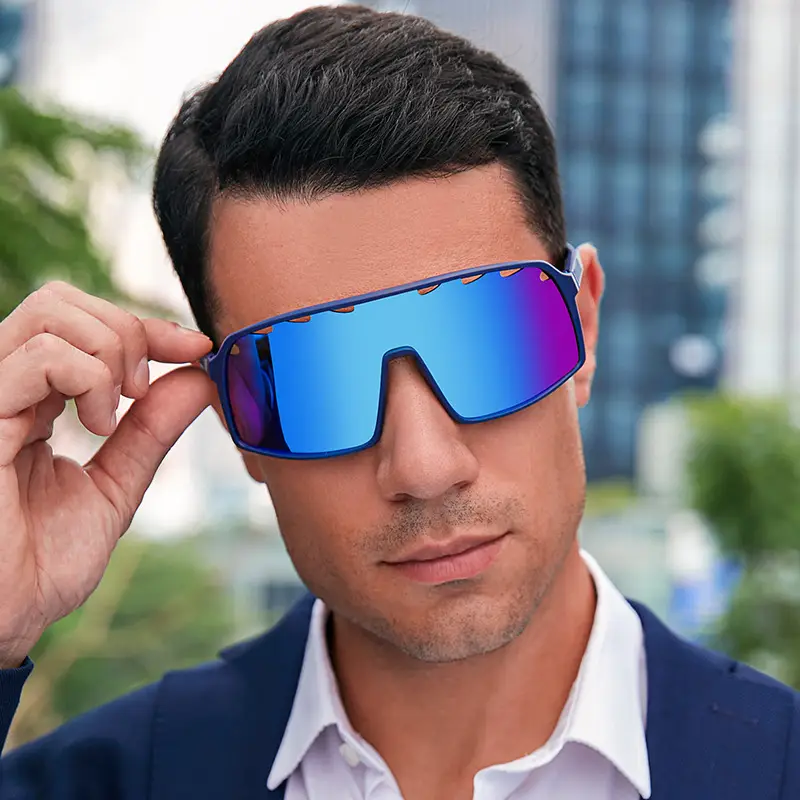 Men's One-Piece Sunglasses Red Gradient UV400 - Image 17