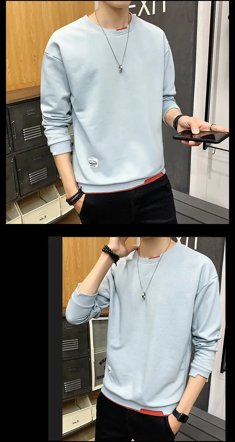 Men's Velvet Sweatshirt Long Sleeve Casual Top — feature 10