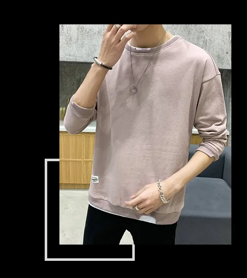 Men's Velvet Sweatshirt Long Sleeve Casual Top — feature 16