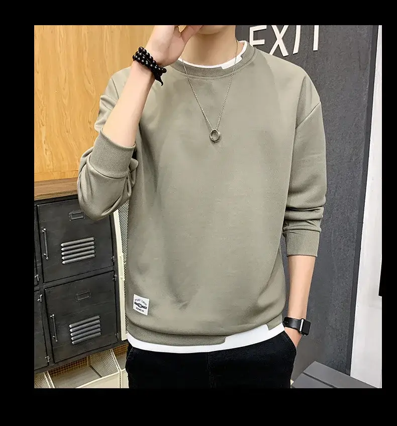 Men's Velvet Sweatshirt Long Sleeve Casual Top — feature 17