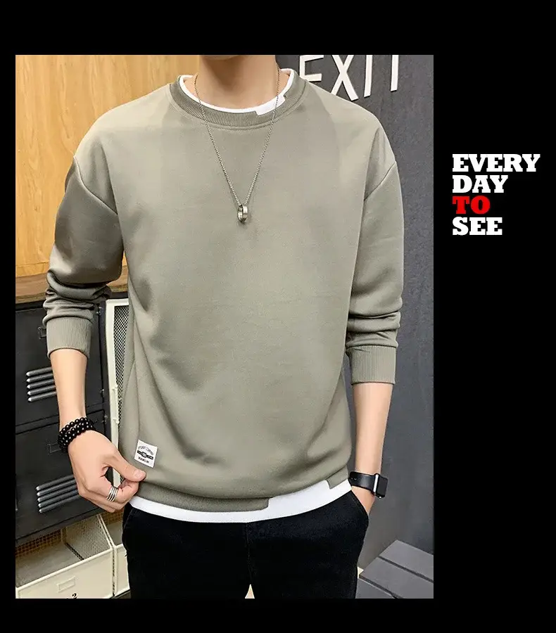 Men's Velvet Sweatshirt Long Sleeve Casual Top — feature 18