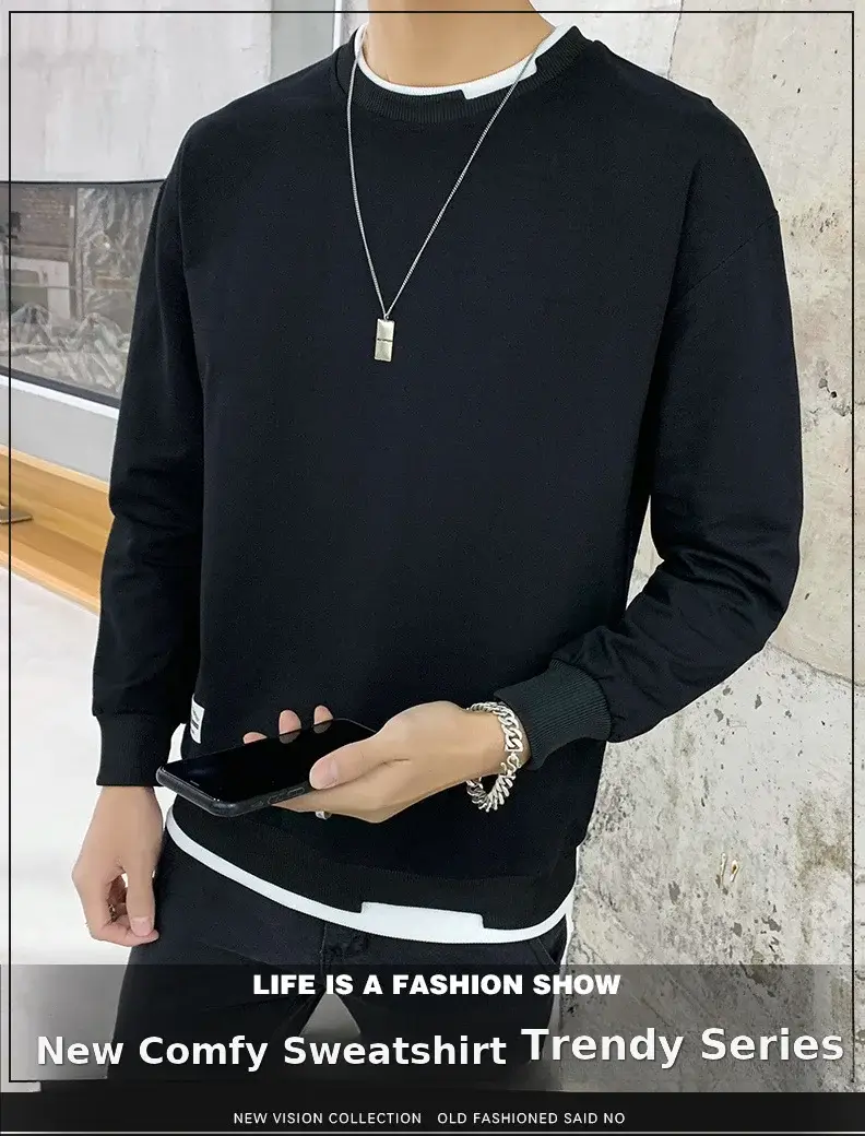 Men's Velvet Sweatshirt Long Sleeve Casual Top — feature 2