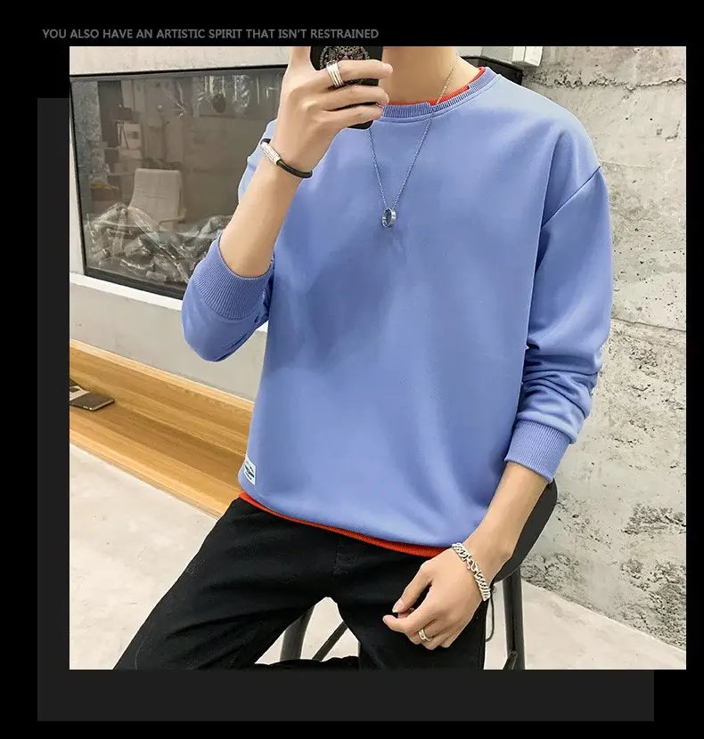 Men's Velvet Sweatshirt Long Sleeve Casual Top — feature 20