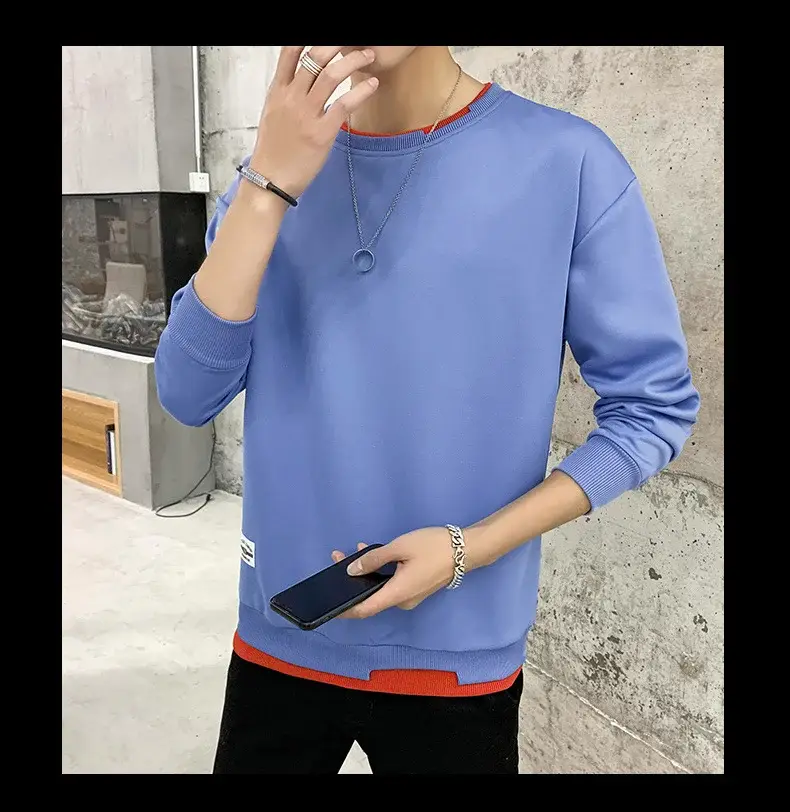 Men's Velvet Sweatshirt Long Sleeve Casual Top — feature 21