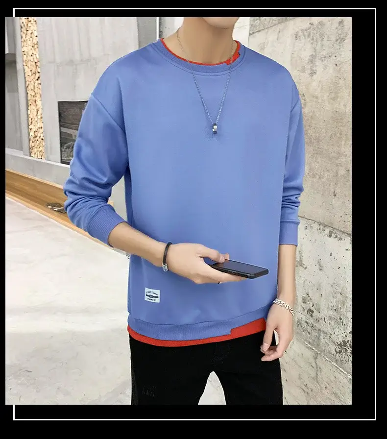 Men's Velvet Sweatshirt Long Sleeve Casual Top — feature 22