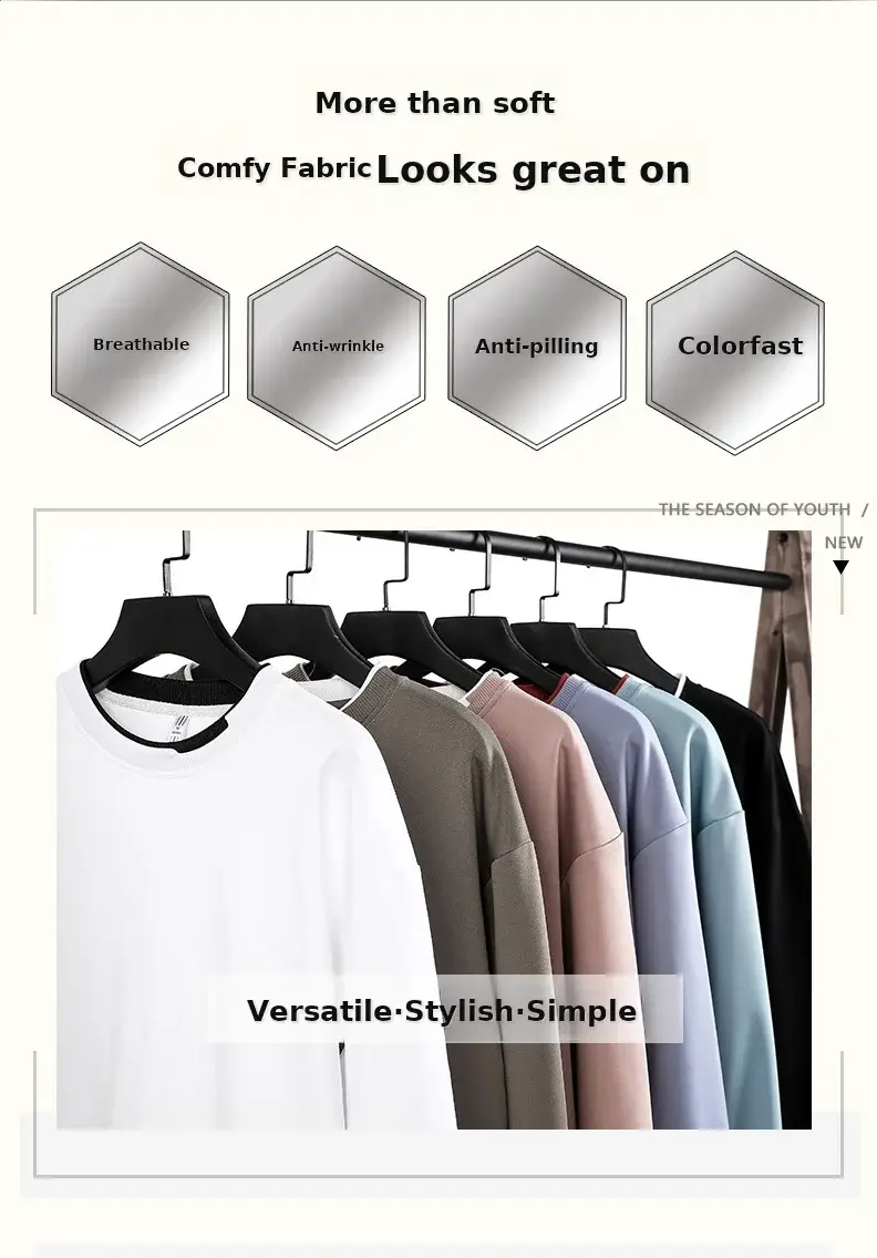 Men's Velvet Sweatshirt Long Sleeve Casual Top — feature 3