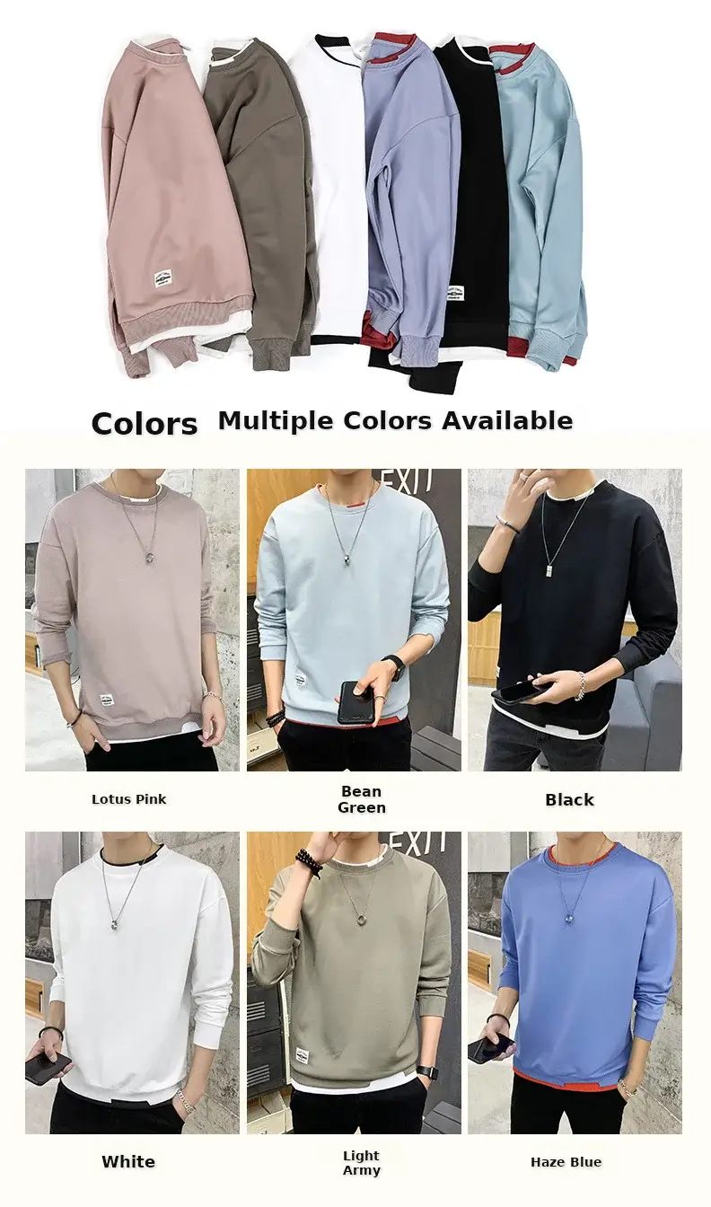 Men's Velvet Sweatshirt Long Sleeve Casual Top — feature 6
