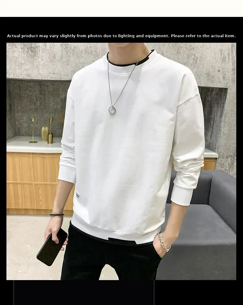 Men's Velvet Sweatshirt Long Sleeve Casual Top — feature 7