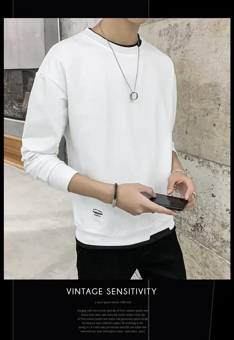 Men's Velvet Sweatshirt Long Sleeve Casual Top — feature 8